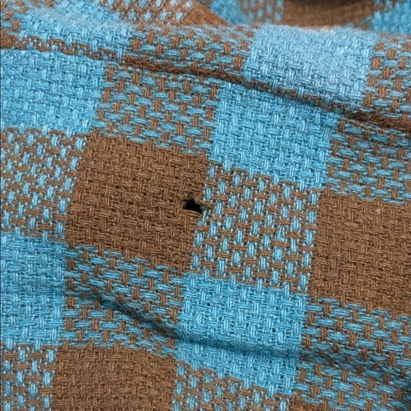 Blue and Brown Checkered Vintage Pencil Skirt - Picture 6 of 12
